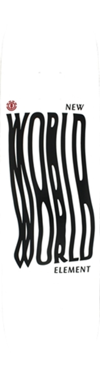 ELEMENT NEW WORLD ELEMENT SKATEBOARD DECK-8.0 WHT/BLK featherlight