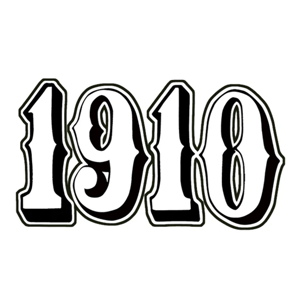 1910 Skeletons Sticker White Black 4inch