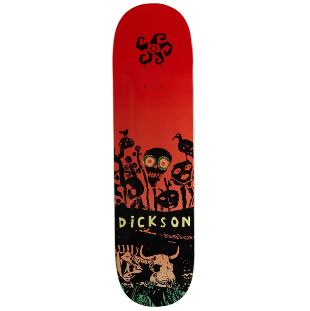 Deathwish Jon Dickson Flowers Skateboard Deck Red Black 8.25x14.5