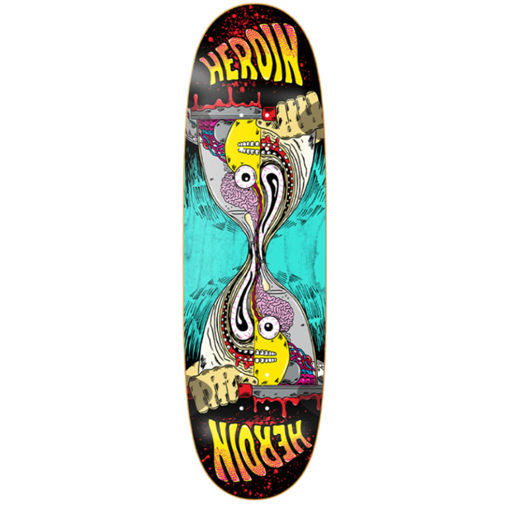 Heroin Merged Anatomy RazorEgg Skateboard Deck Black Blue 9.25x14.2wb