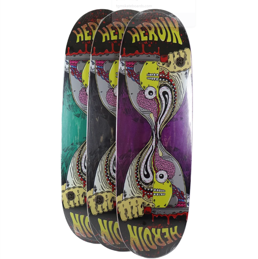 Heroin Merged Anatomy RazorEgg Skateboard Deck Black Blue 9.25x14.2wb