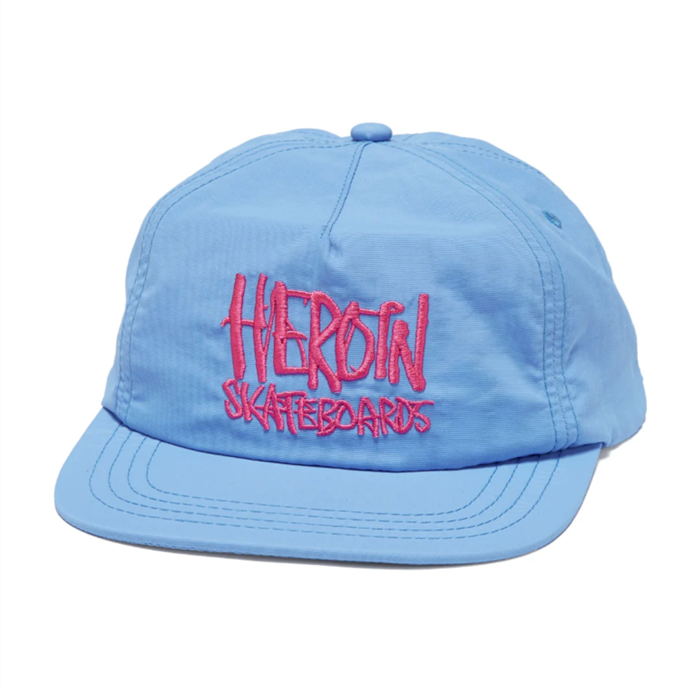Heroin Script Nylon Snapback Blue Pink One Size