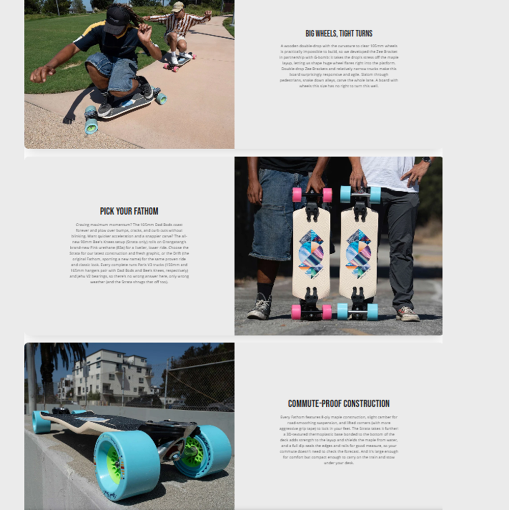 Loaded Fathom Strata Dad Bod Skateboard Complete Natural Black 9.25x33