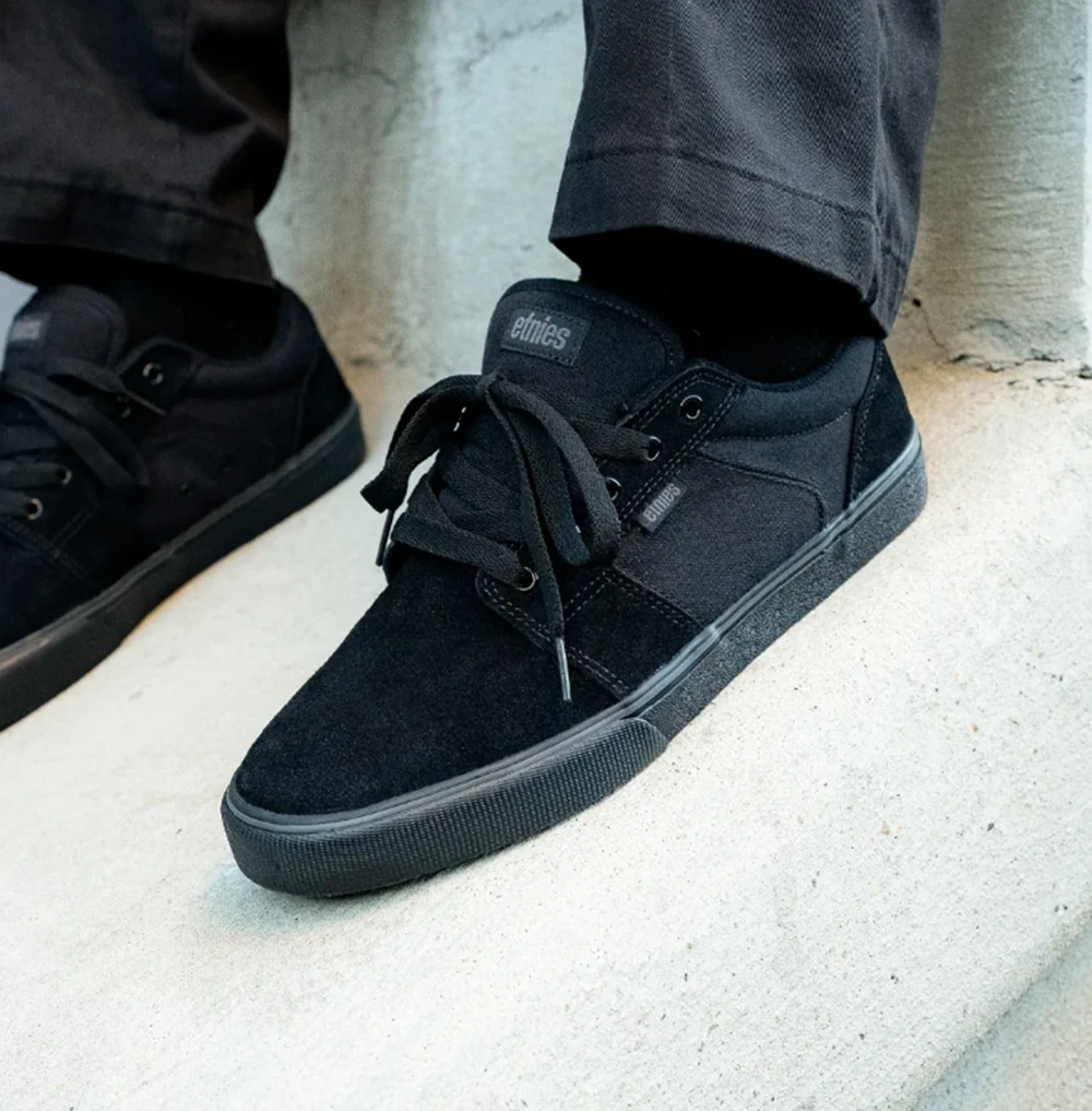 Etnies Barge LS Foundation Skate Shoes Triple Black