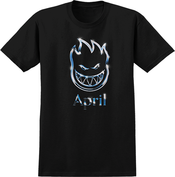 SPITFIRE APRIL CHROME BIGHEAD SS TSHIRT XLARGE BLACK