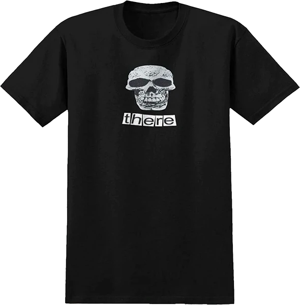 THERE SKULL SS TSHIRT LARGE BLACK BLACK WHITE PRINT