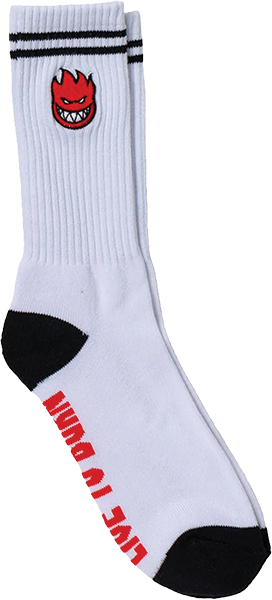SPITFIRE BIGHEAD FILL CREW SOCK WHITE BLACK RED