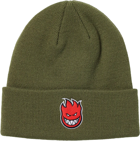 SPITFIRE BIGHEAD FILL CUFF BEANIE OLIVE BLACK RED