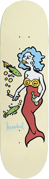 KROOKED DBX TEAM MERMAID SKATEBOARD DECK-8.5 CREAM