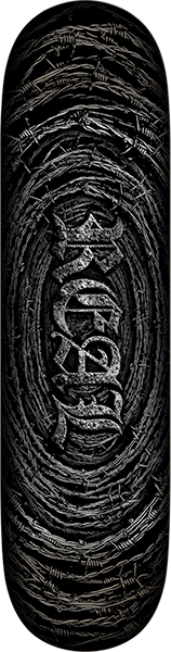 REAL BARBED WIRE FOIL OVAL SKATEBOARD DECK-8.5 BLK