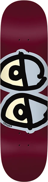 KROOKED TEAM EYES SKATEBOARD DECK-8.75 MAROON
