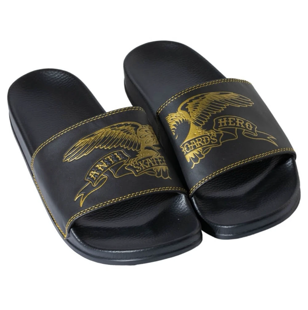 Anti Hero Basic Eagle Slides Black Gold 9