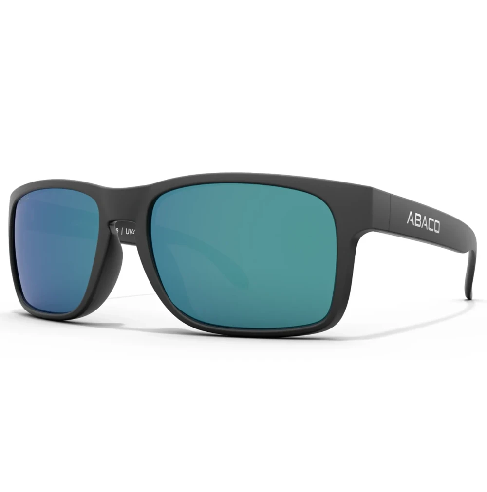 Abaco Dockside Polarized Matte Black Carribean Blue Mirror