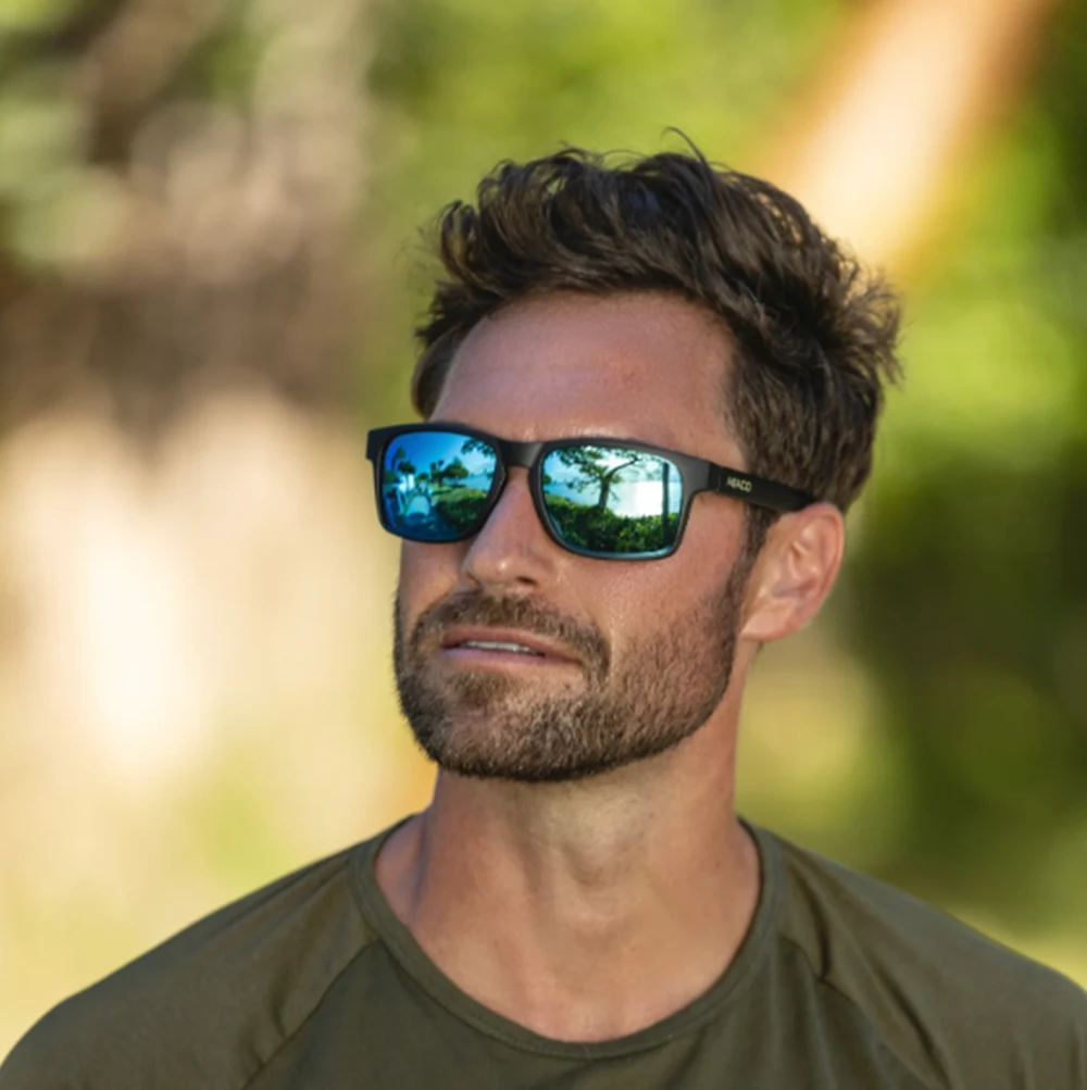 Abaco Dockside Polarized Matte Black Carribean Blue Mirror