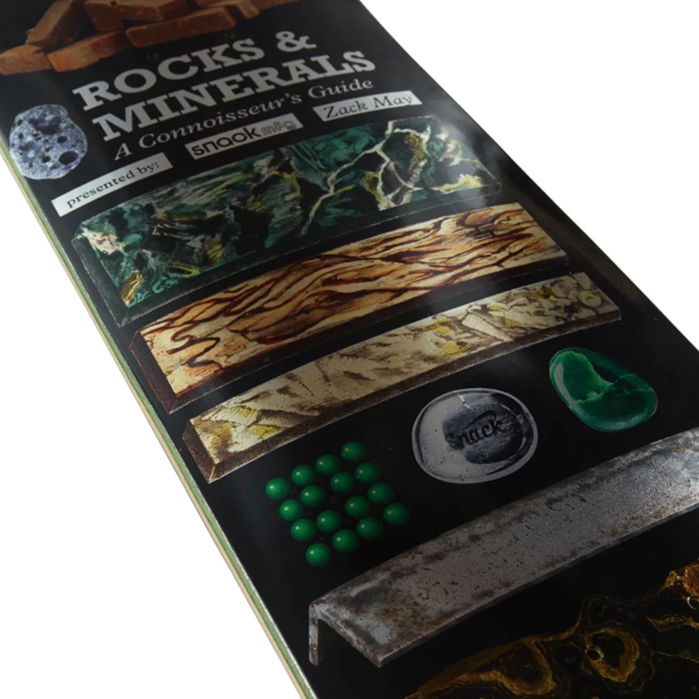 Snack May Rocks n Minerals Skateboard Deck Black 8.25x14.1WB
