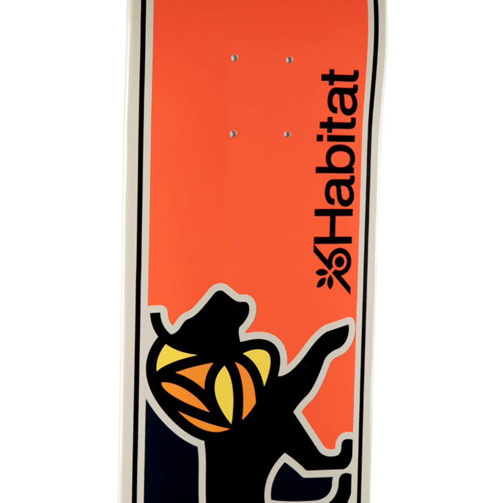 Habitat Lion Full Dip Skate Deck Black Orange Cream 7.75x13.75WB