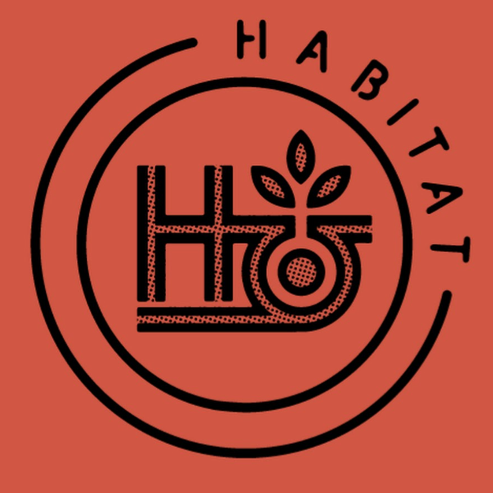 Habitat Lion Full Dip Skate Deck Black Orange Cream 7.75x13.75WB