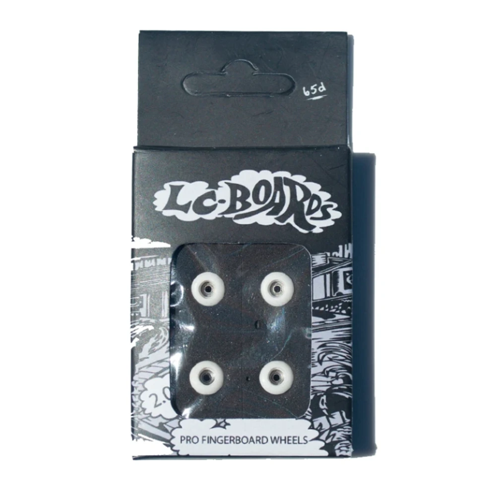 LC Street Shape Urethane Fingerboard Pro Wheels White 8mm 65D