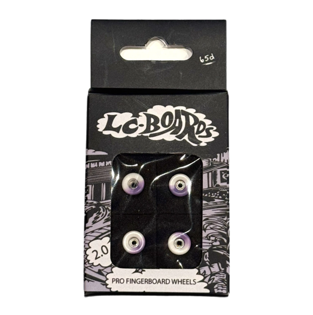 LC Bowl Shape Urethane Fingerboard Pro Wheels White Purple 8.5mm 65D