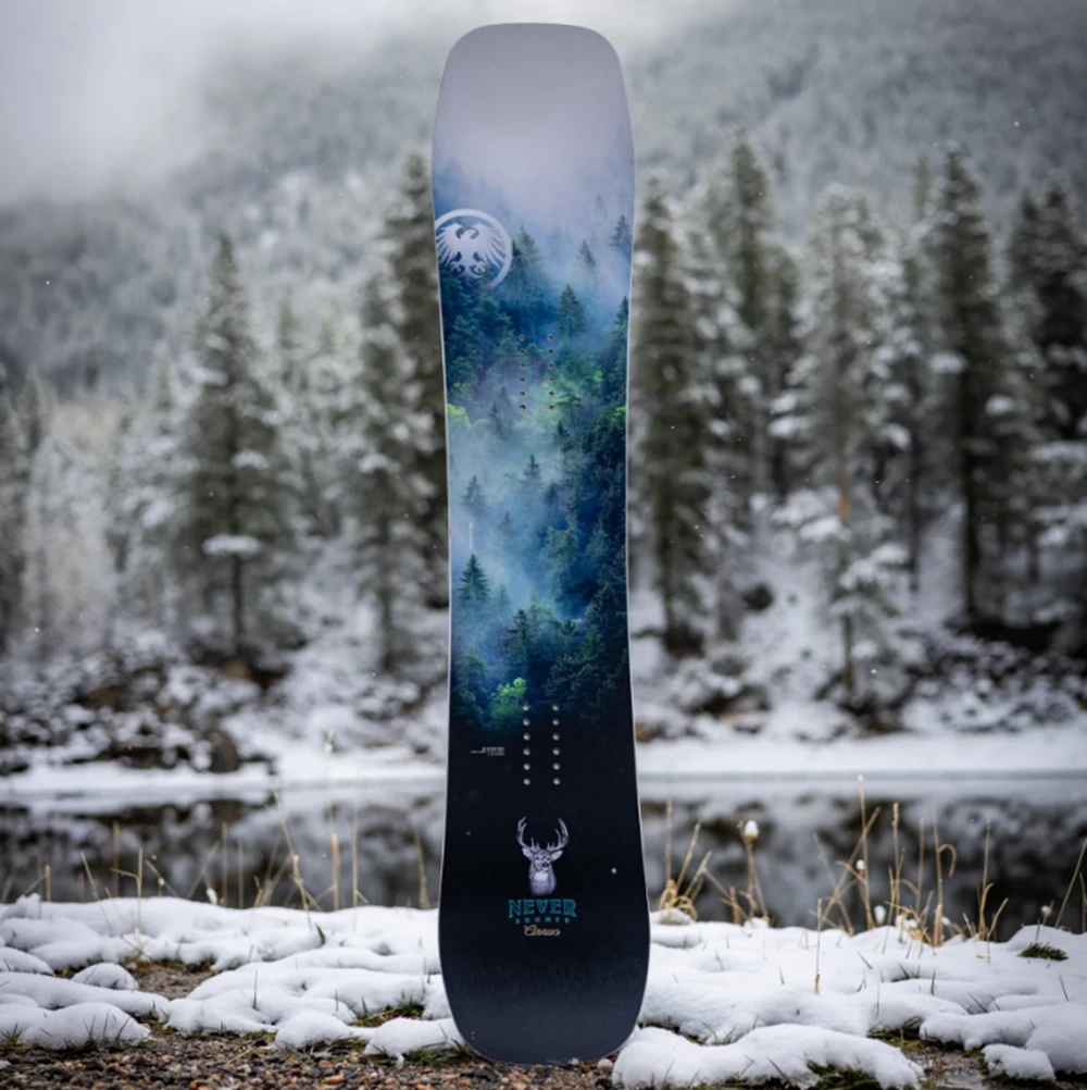 Never Summer Cirrus Womens Snowboard 2627 Black White Green 145