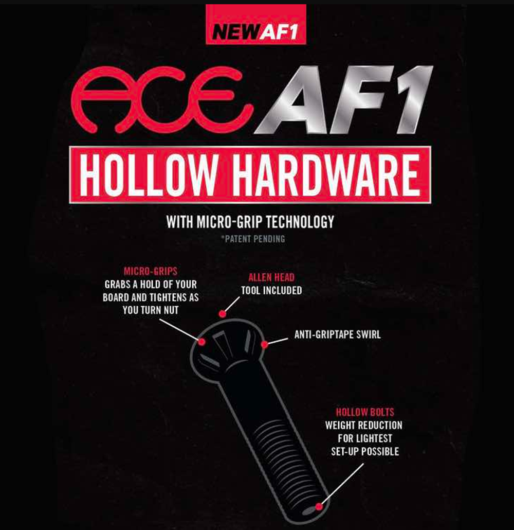 Ace Skateboard Hardware Black 1" Allen