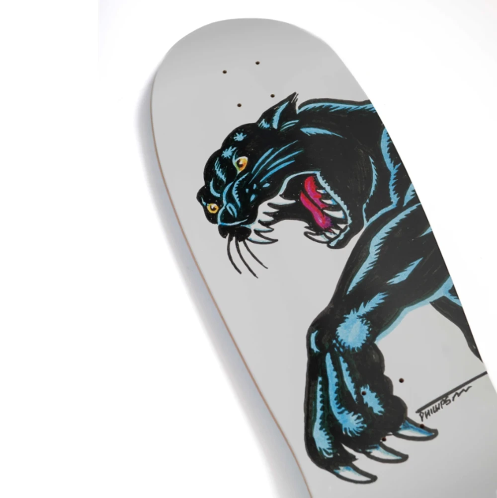 Santa Cruz Natas Sketch Panther Reissue Skateboard Deck White 10.5x15.4WB