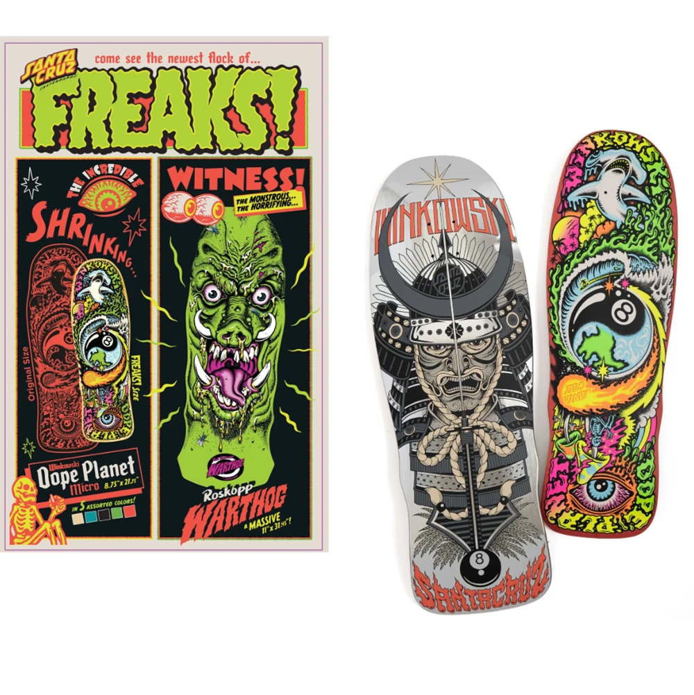 Santa Cruz Winkowski Dope Planet Skateboard Deck MultiColor 8.75x12.5WB