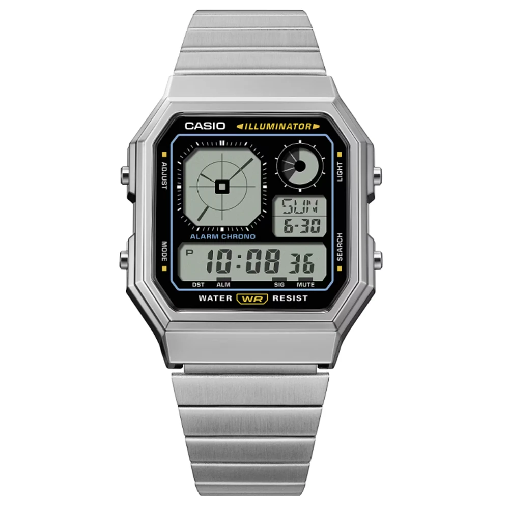 Casio A130WE-1A Watch Silver Black