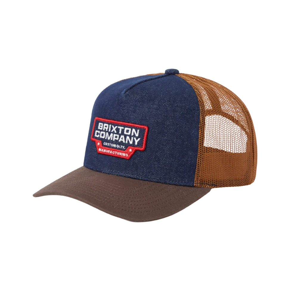 Brixton Reeves Trucker Hat Denim Caramel