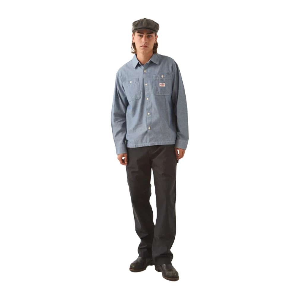 Brixton Trademark Longsleeve Shirt Blue Stripe