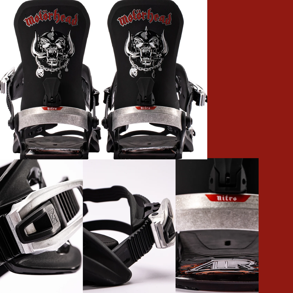 Nitro Motorhead One Snowboard Binding 2027 Black Silver Medium