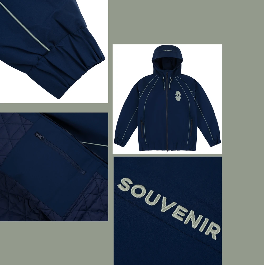 Souvenir Insulated Track Jacket Navy