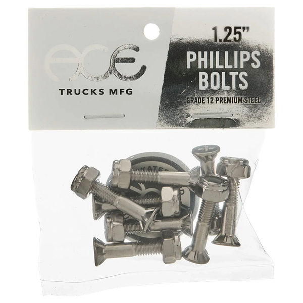ACE 1.25" PHILLIPS HARDWARE SET SILVER