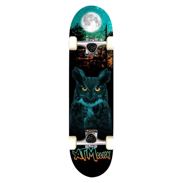 ATM LONE OWL SKATEBOARD COMPLETE-7.75