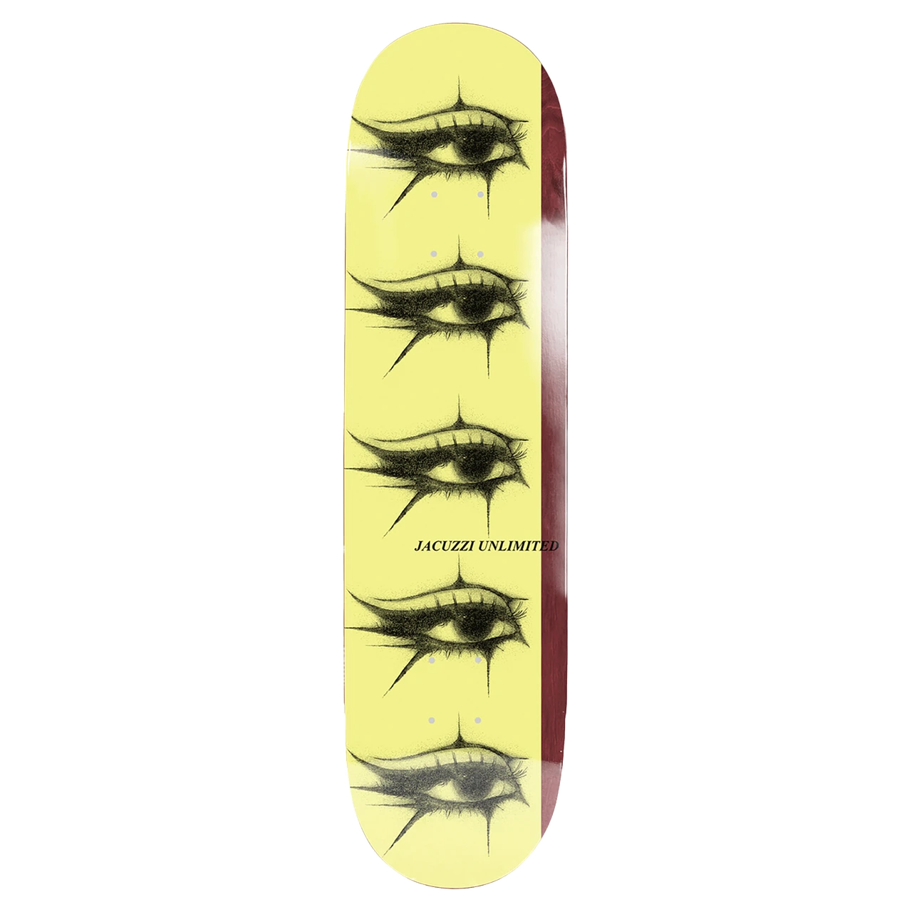 JACUZZI JET SKI EYES SKATEBOARD DECK-8.25 YEL/BURG EX7