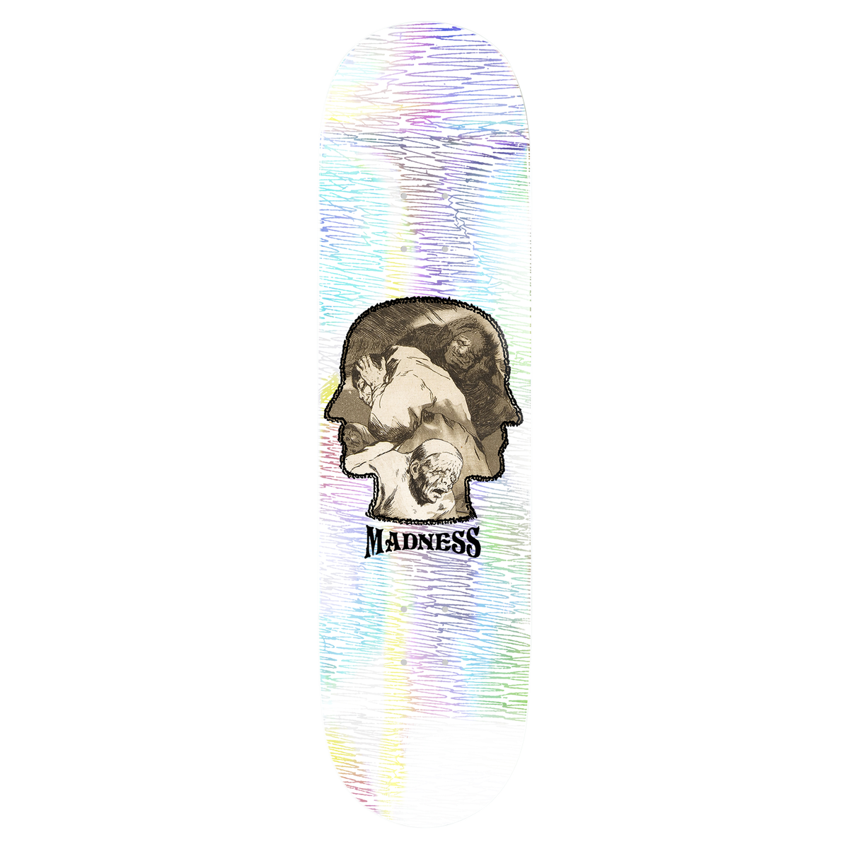 MADNESS MCKENZIE DEMONS SKATEBOARD DECK-8.25 WHT/HOLO R7