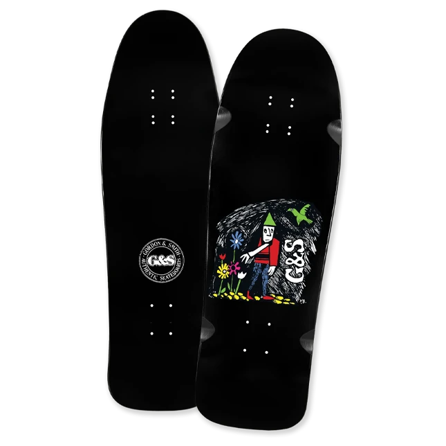 G&S FLOWER GUY SKATEBOARD DECK-10x31.5 BLK DIP