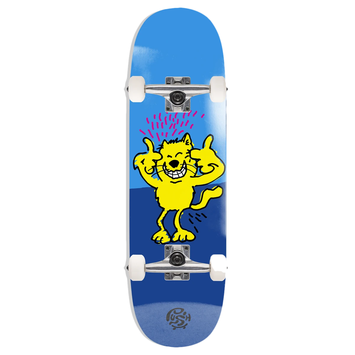 PUSH CHAOS CAT FP MODERN MINI SKATEBOARD COMPLETE-7.125 BLUE