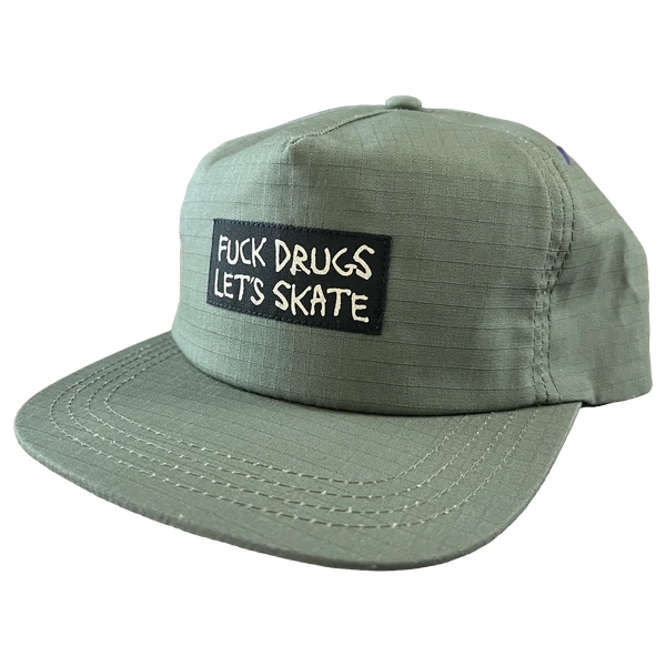 HEROIN FUCK DRUGS SNAPBACK HAT ADJ-OLIVE