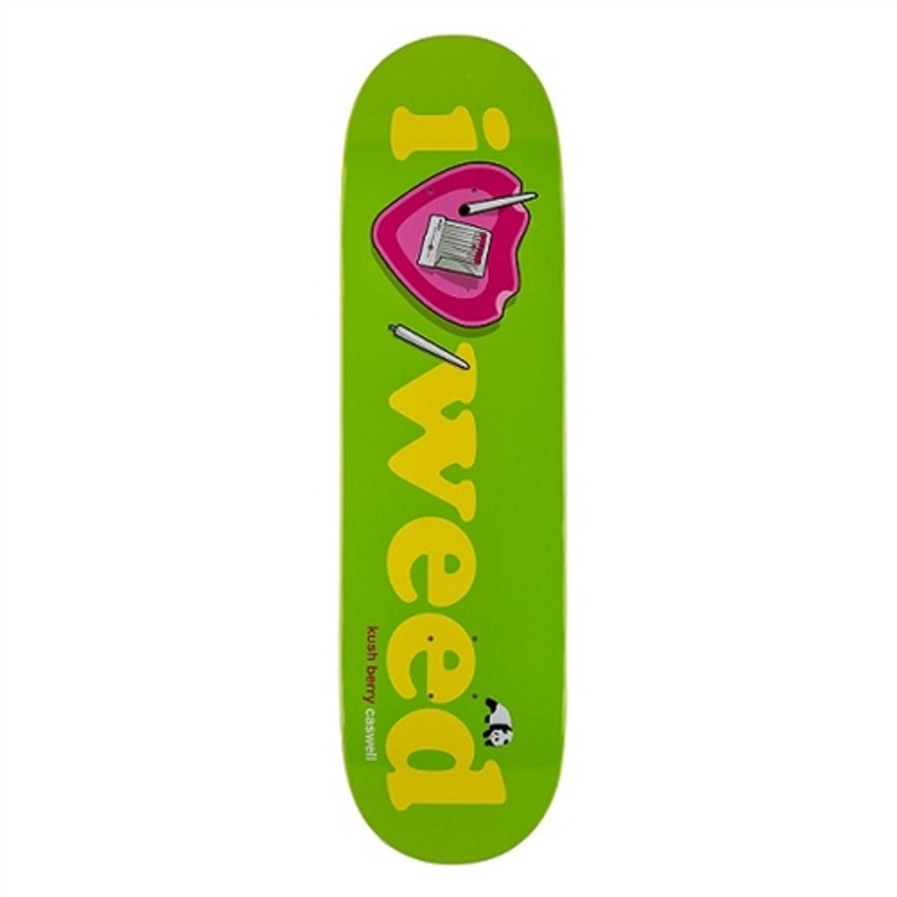 Enjoi Berry I Heart Weed Skate Deck Green 8.5 w / MOB Grip