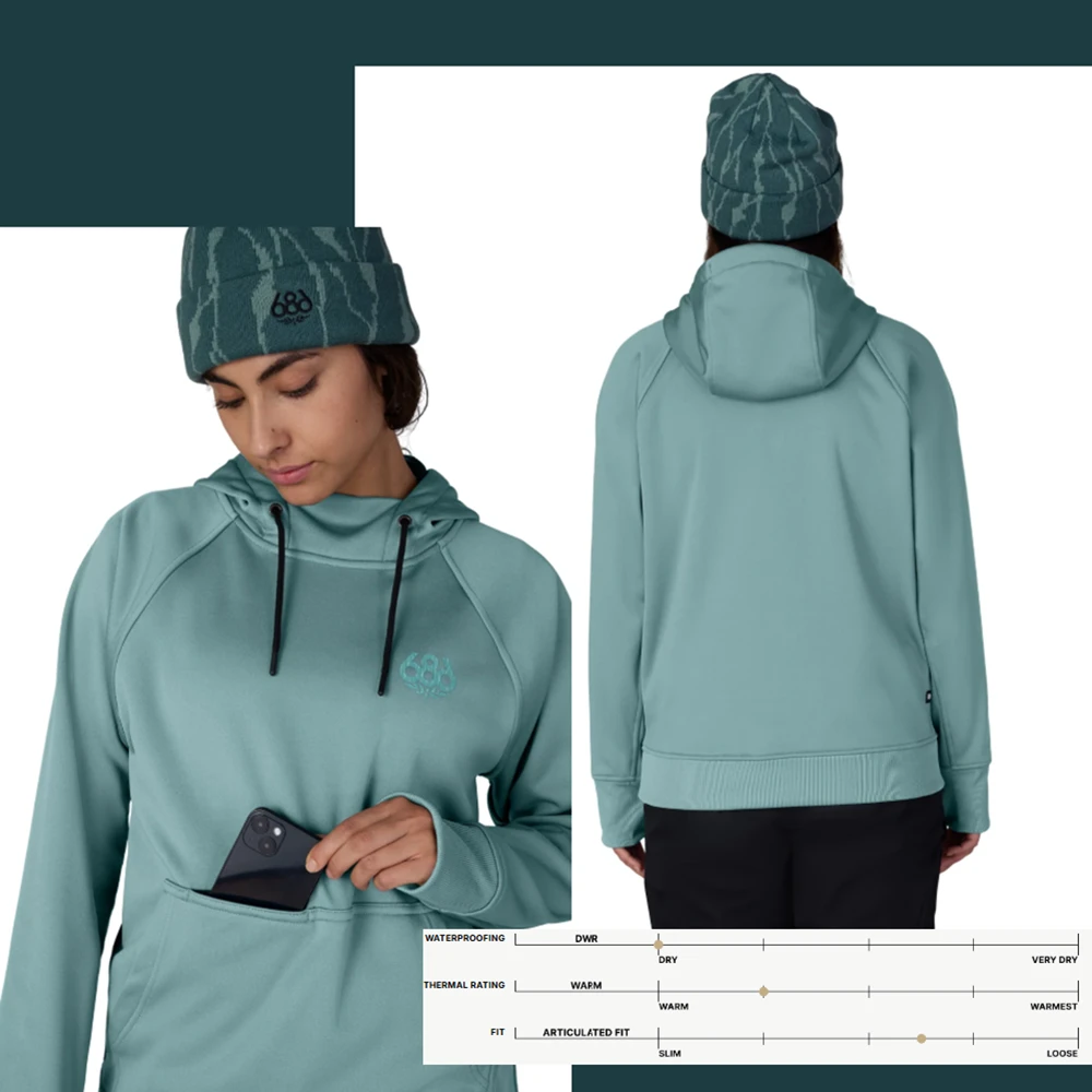 686 Bonded Fleece Hoody Womens Pale Firn