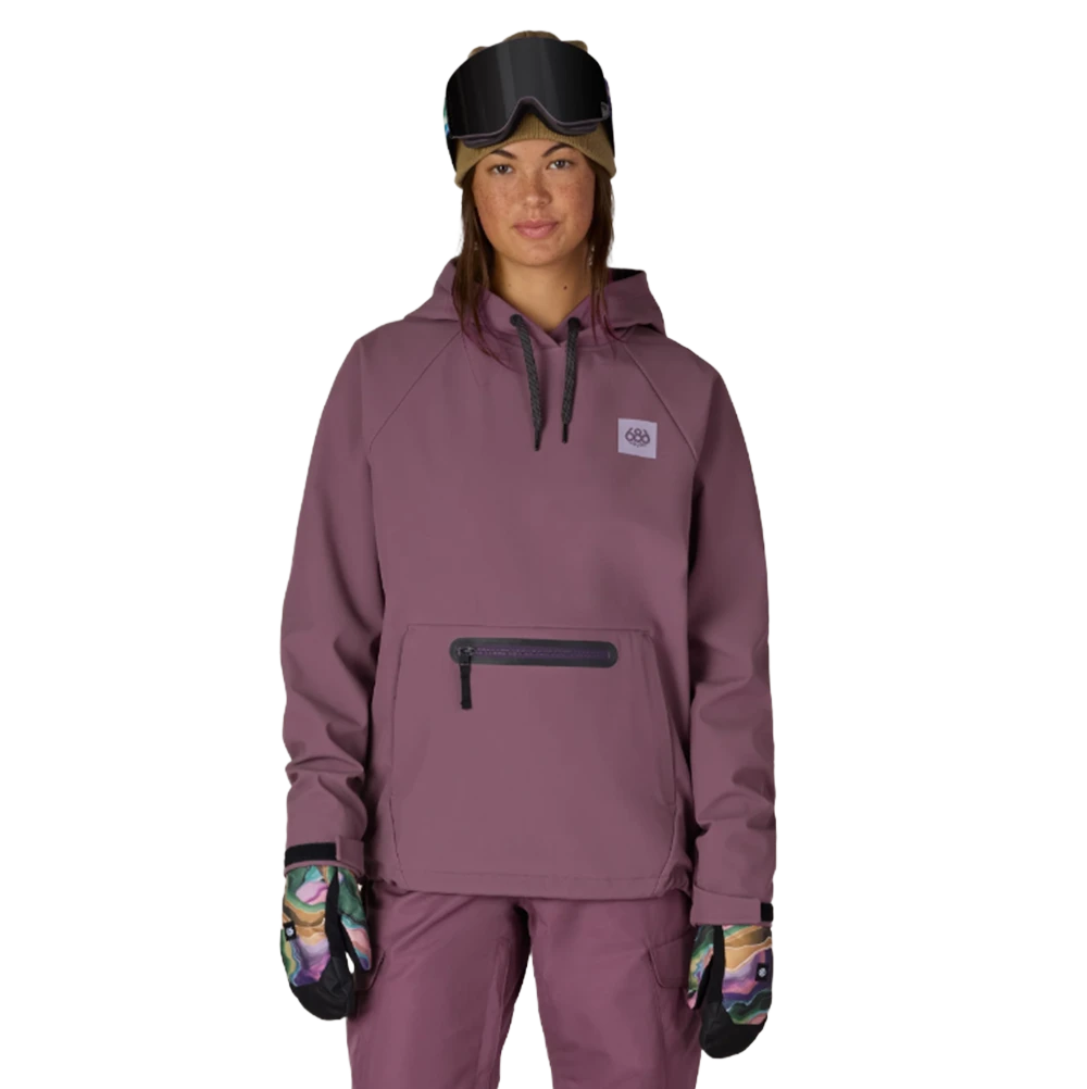 686 WaterProof Hoody Womens Black Plum