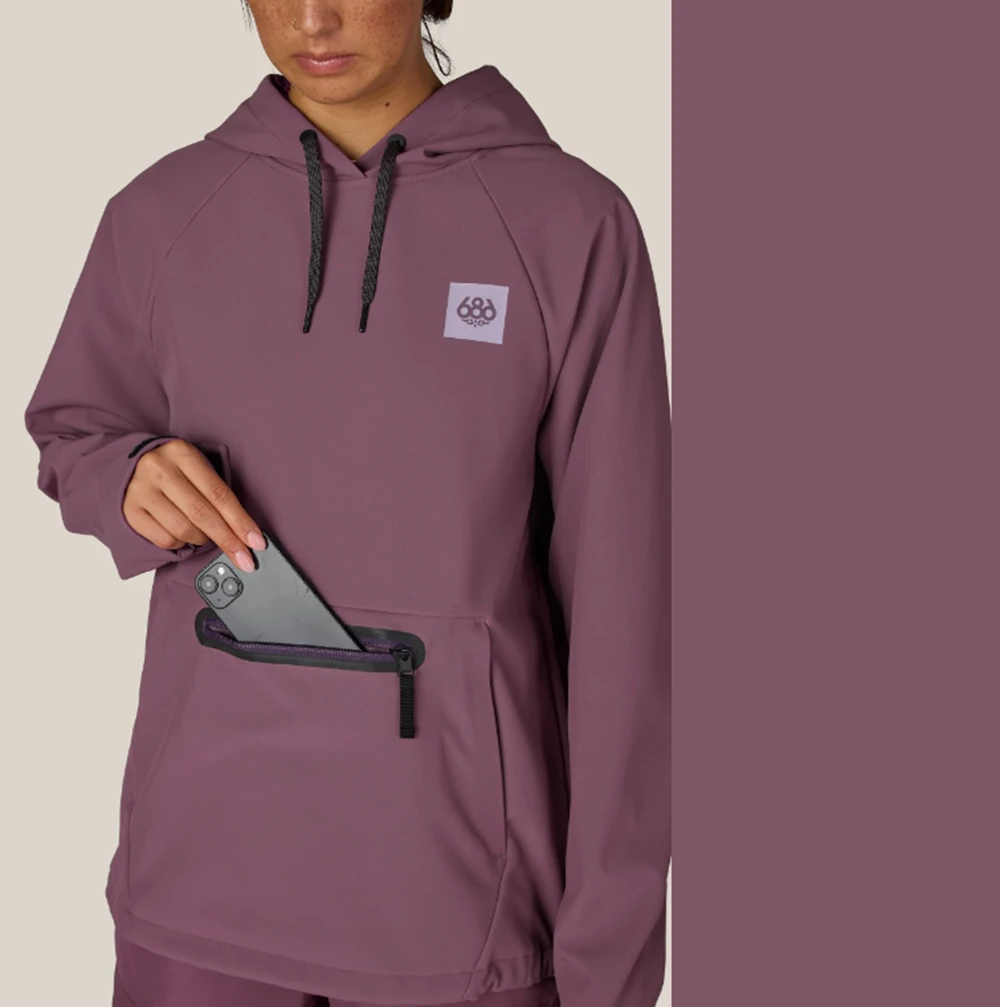 686 WaterProof Hoody Womens Black Plum