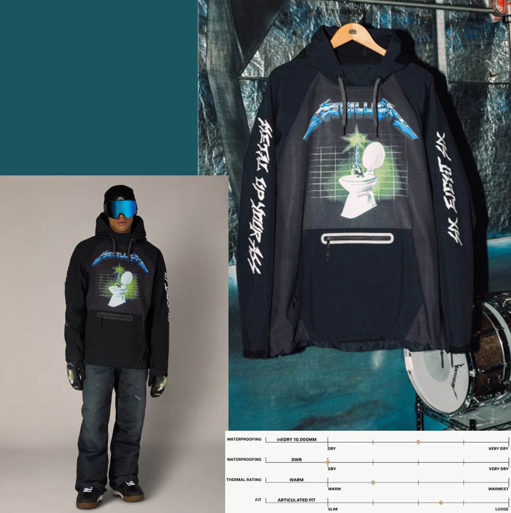 686 Metallica Waterproof Hoody Metallica Black