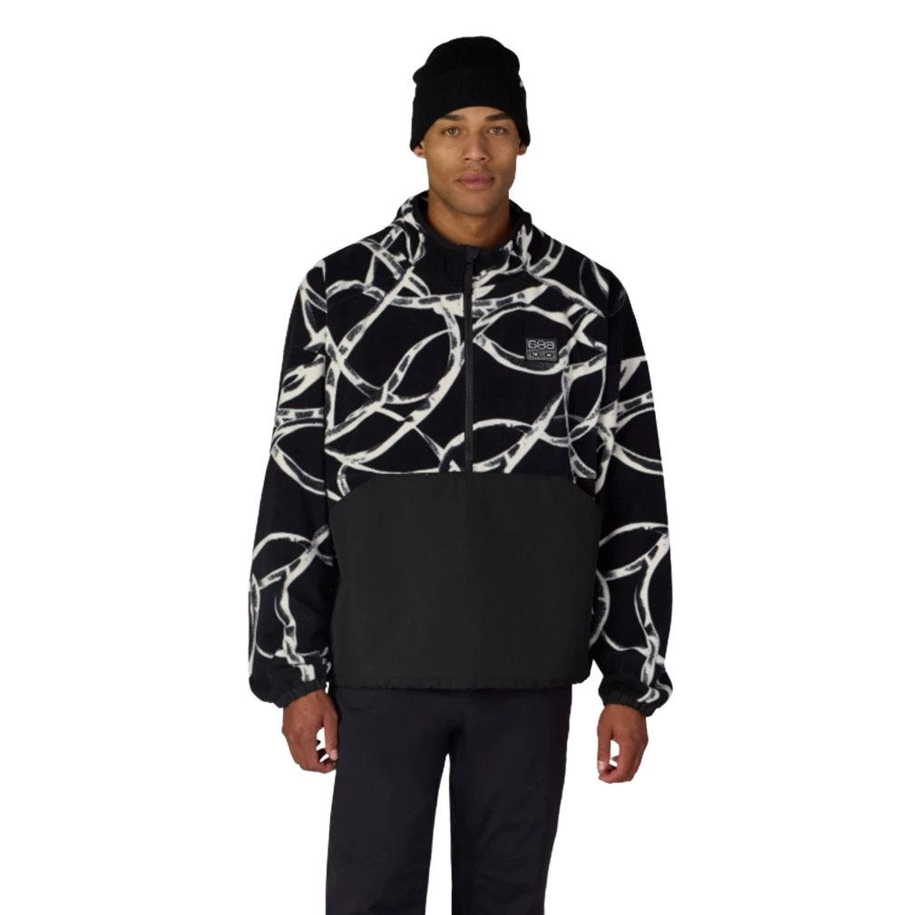 686 One Fleece Anorak Jacket Black Color Block