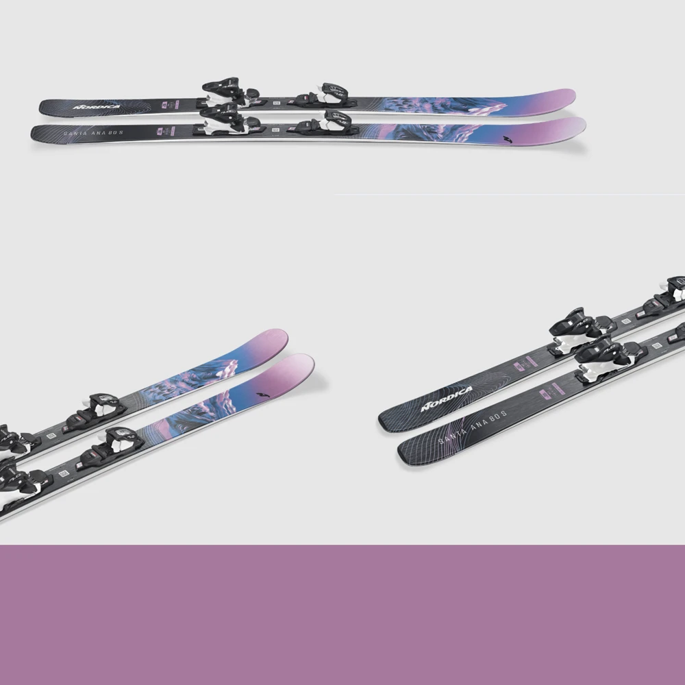 Nordica Santa Ana Jr 80s M7 Ski Combo Pink Blue 150