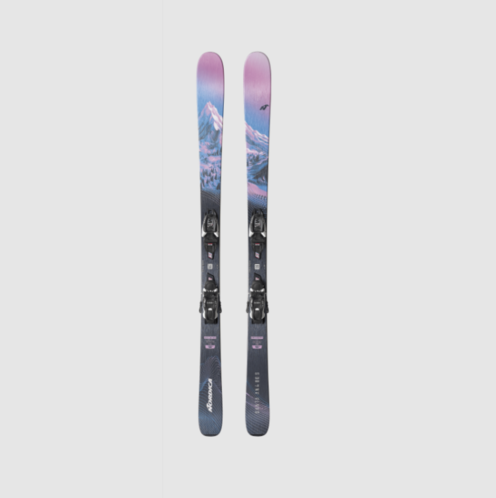 Nordica Santa Ana Jr 80s M7 Ski Combo Pink Blue 140