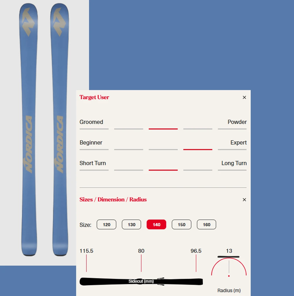 Nordica Enforcer JR 80s M7 Ski Combo Blue Grey 150