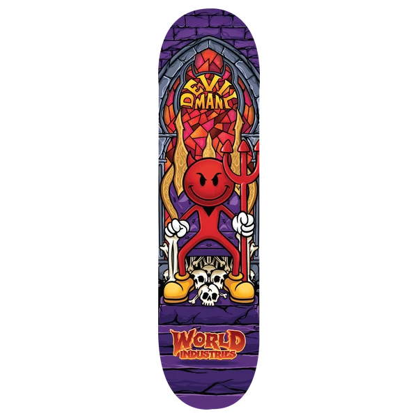 WORLD INDUSTRIES DEVILMAN STAINED GLASS SKATEBOARD DECK-8.25