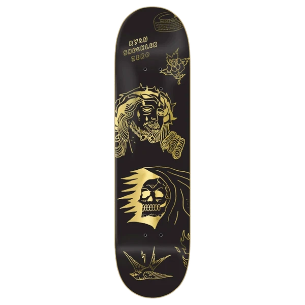 ZERO SHECKLER SUFFER SKATEBOARD DECK-8.5 GOLD FOIL